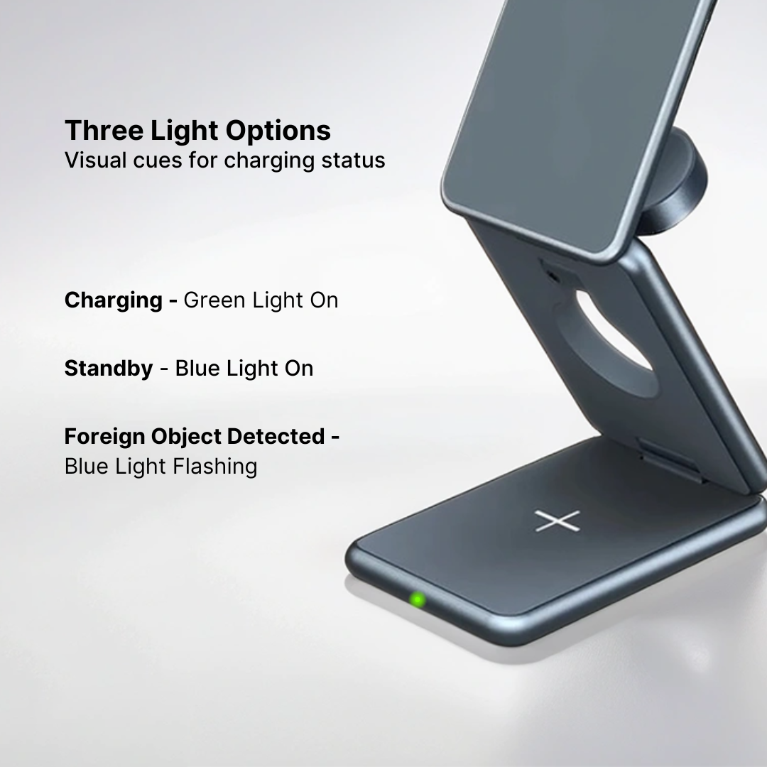MagFold Pro 3-in-1 Aluminum Wireless Charging Stand
