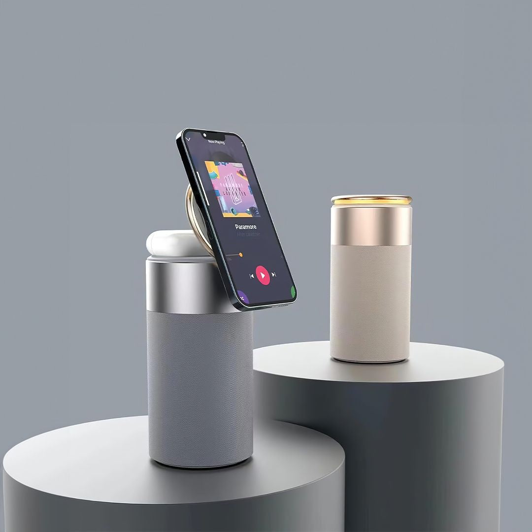 3-in-1 Wireless Charging Hub, Bluetooth Speaker & Night Light