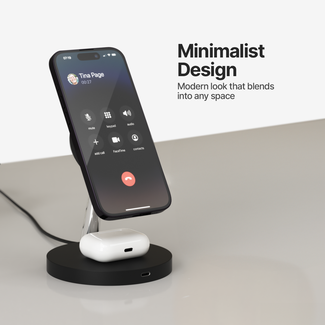 2 in 1 Wireless Charging Station