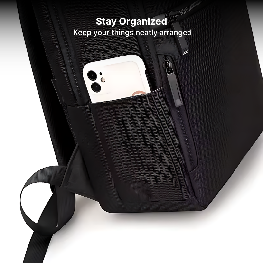 Nylon Business Backpack with Built-in USB Port