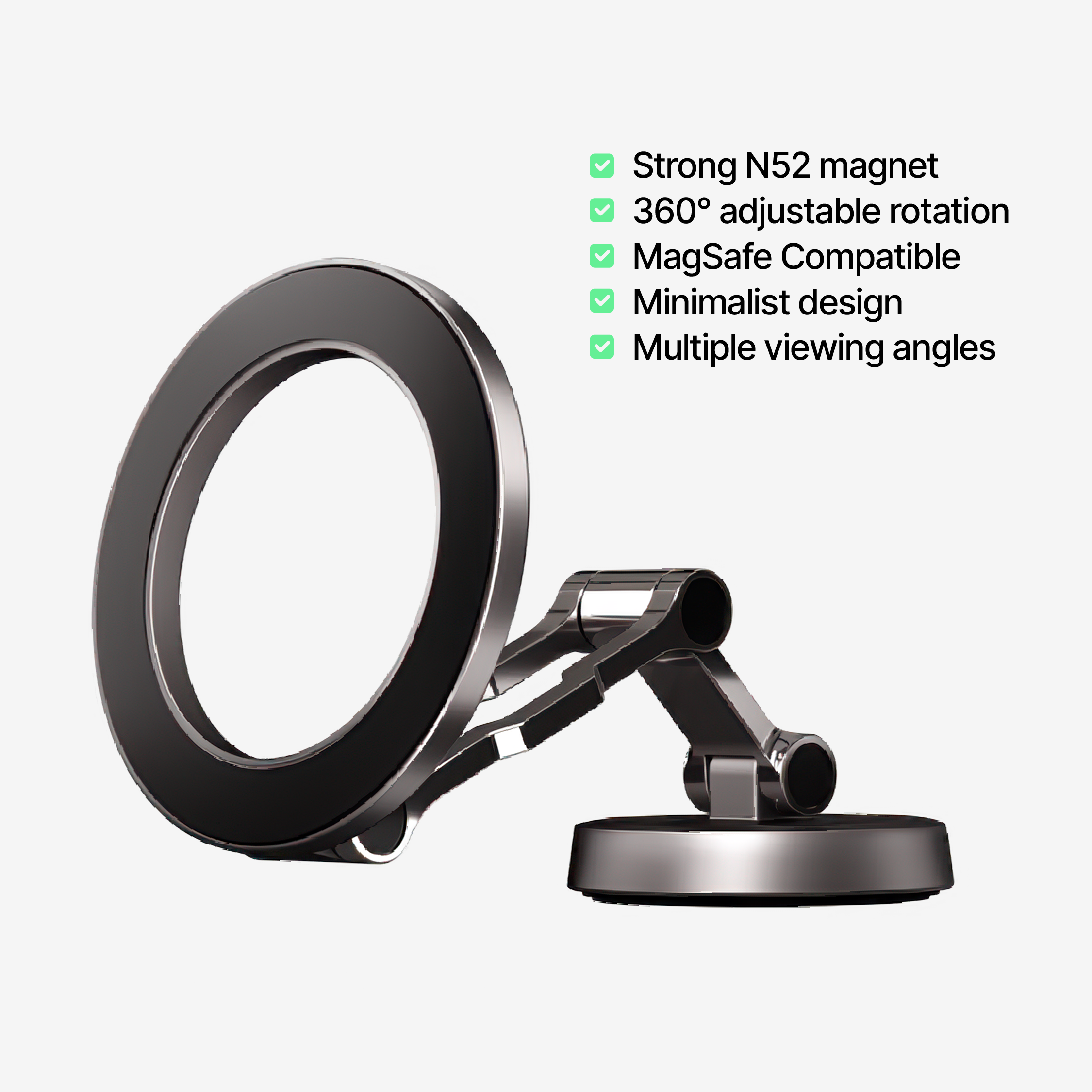 DashGrip Magnetic Car Phone Holder with Adjustable Stand